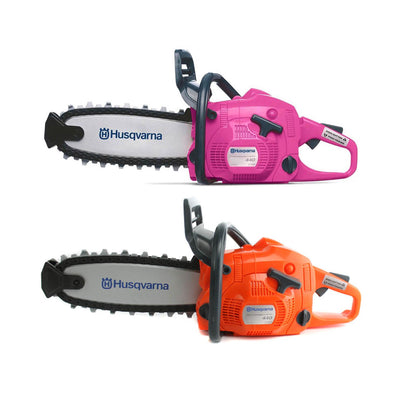 Husqvarna Kids Battery Operated Rotating Chain Play Toy Chainsaw, Pink & Orange - VMInnovations