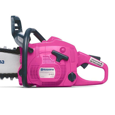Husqvarna Kids Battery Operated Rotating Chain Play Toy Chainsaw, Pink & Orange - VMInnovations