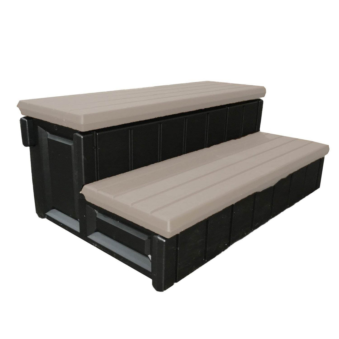 Confer Plastics Leisure Accents Spa Hot Tub Storage Steps, Portobello (2 Pack) - VMInnovations