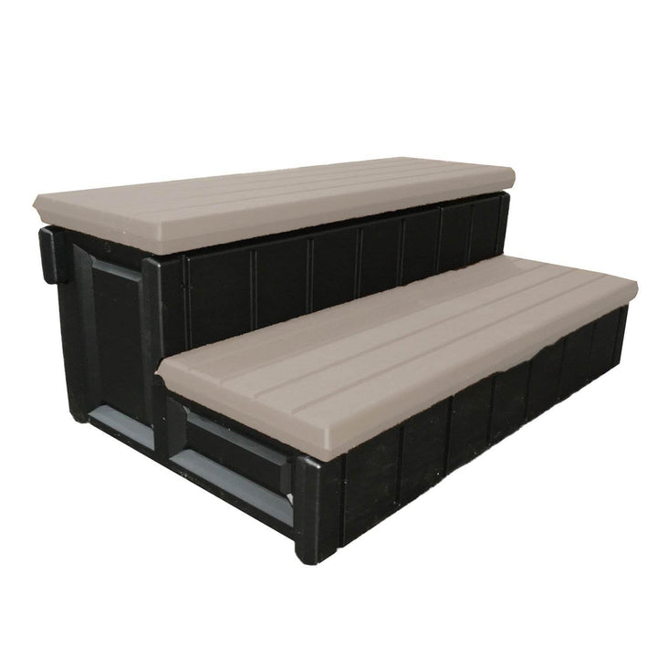 Confer Plastics Leisure Accents Spa Hot Tub Storage Steps, Portobello (2 Pack) - VMInnovations