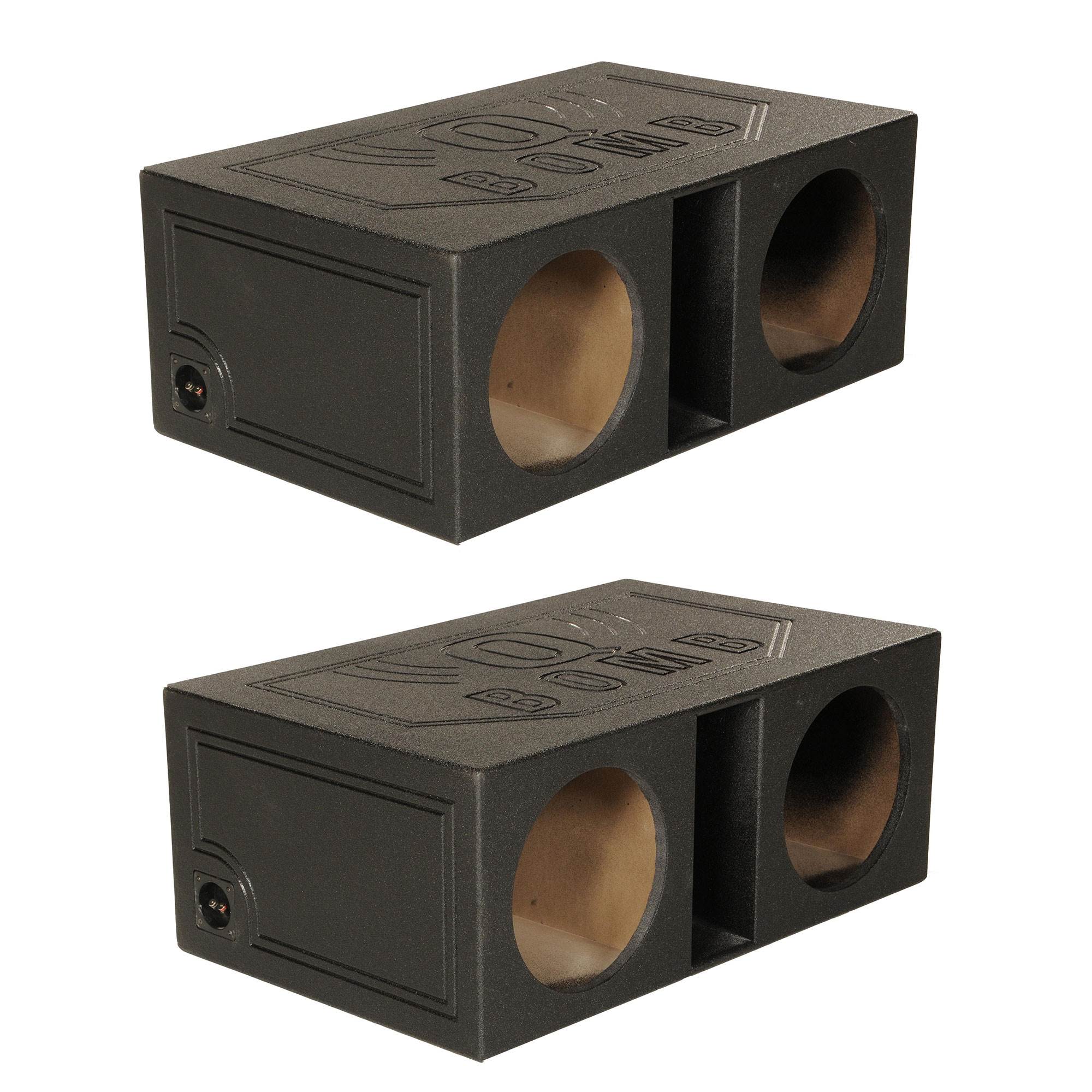 Q-POWER QBOMB 12" Dual Vented Ported Car Subwoofer Sub Box Enclosure (2 Pack) - VMInnovations