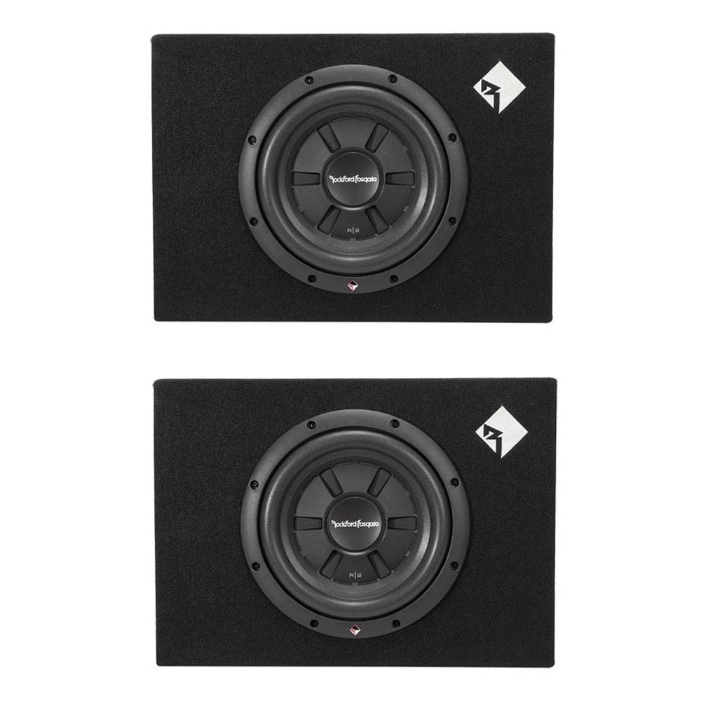 Rockford Fosgate 10" 400 Watts Shallow Car Subwoofer Sub Enclosure (2 Pack)