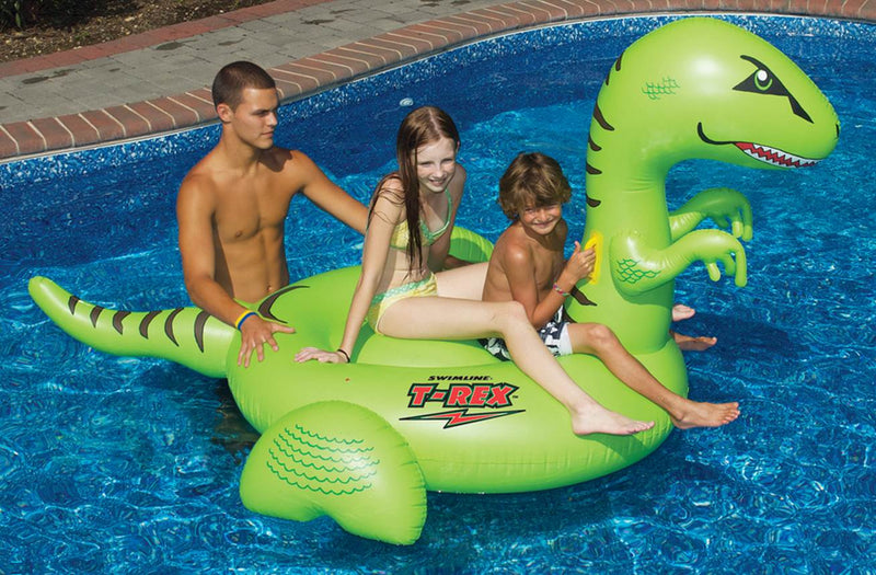 Swimline Swimming Pool Kids Giant Rideable Dinosaur Inflatable Float (2 Pack)