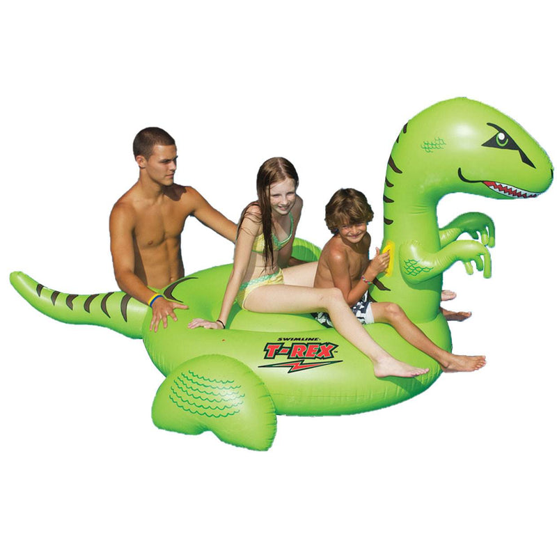 Swimline Swimming Pool Kids Giant Rideable Dinosaur Inflatable Float (2 Pack)