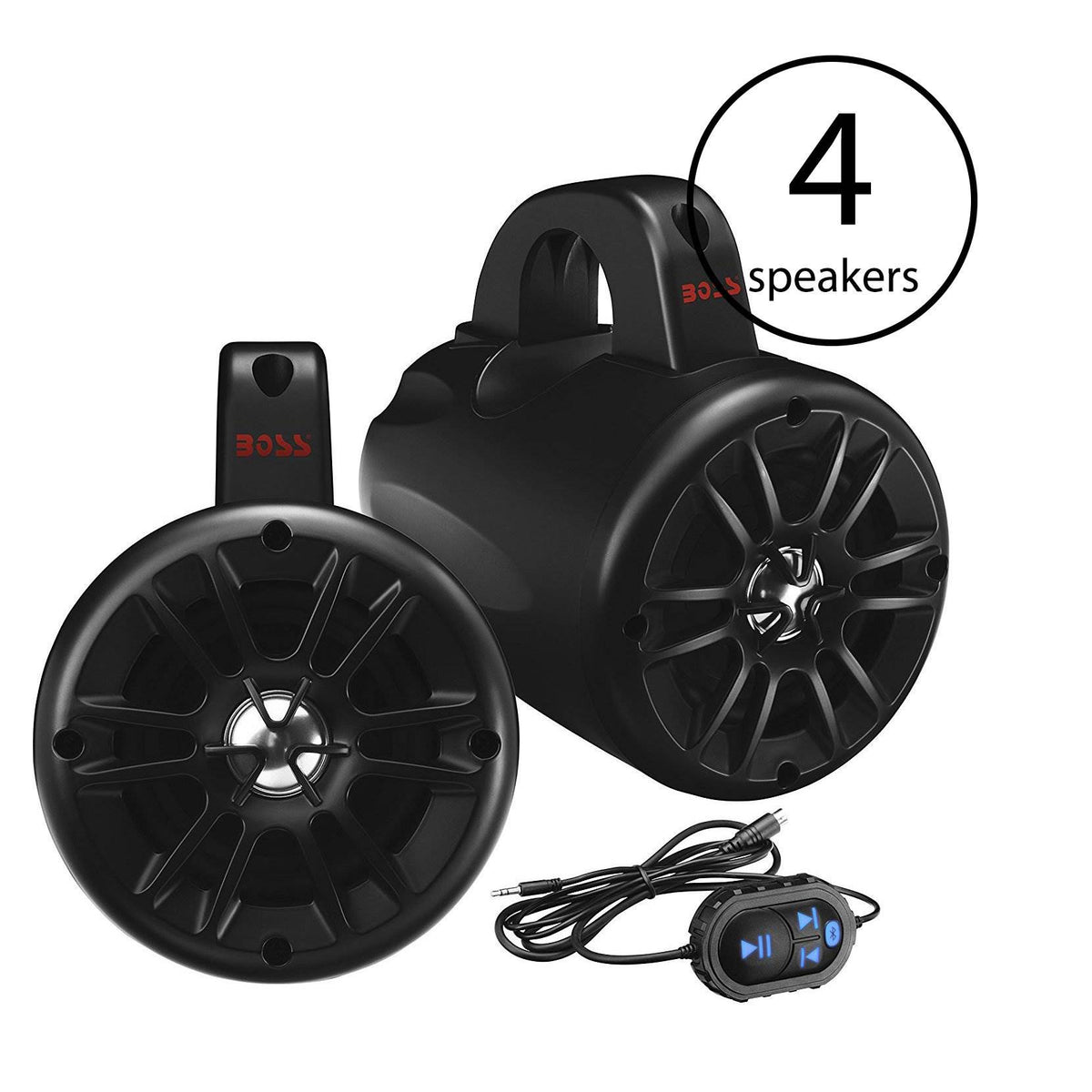 Boss Audio 500W 2-Way Amplified Bluetooth Marine ATV Speakers (4 Pack)
