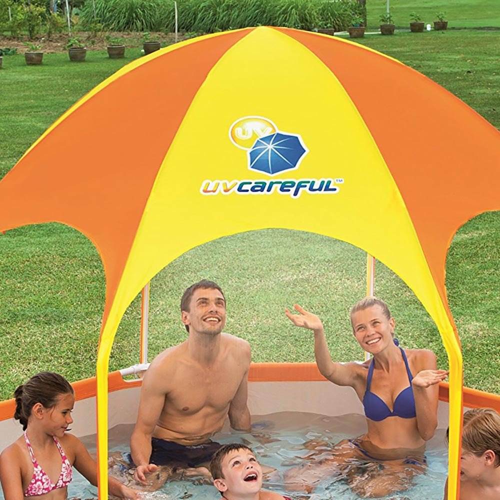 Bestway 8' x 20" Splash in Shade Kids Spray Play Swimming Pool with UV CanopyIntex Krystal Clear 530 GPH Easy Set Pool Replacement Cartridge Filter Pump
