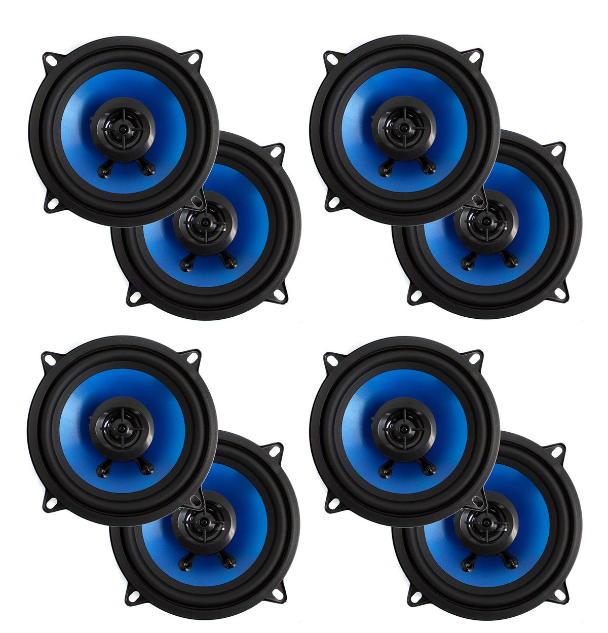 Q-POWER QP525 5.25" Inch 500 Watt 2-Way Coaxial Car Audio Speakers Pair (4 Pair)