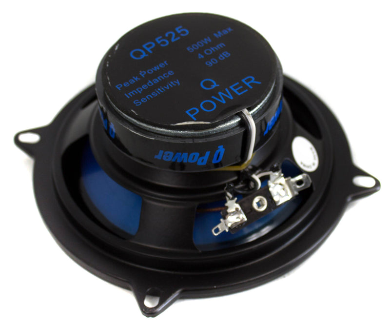 Q-POWER QP525 5.25" Inch 500 Watt 2-Way Coaxial Car Audio Speakers Pair (4 Pair)