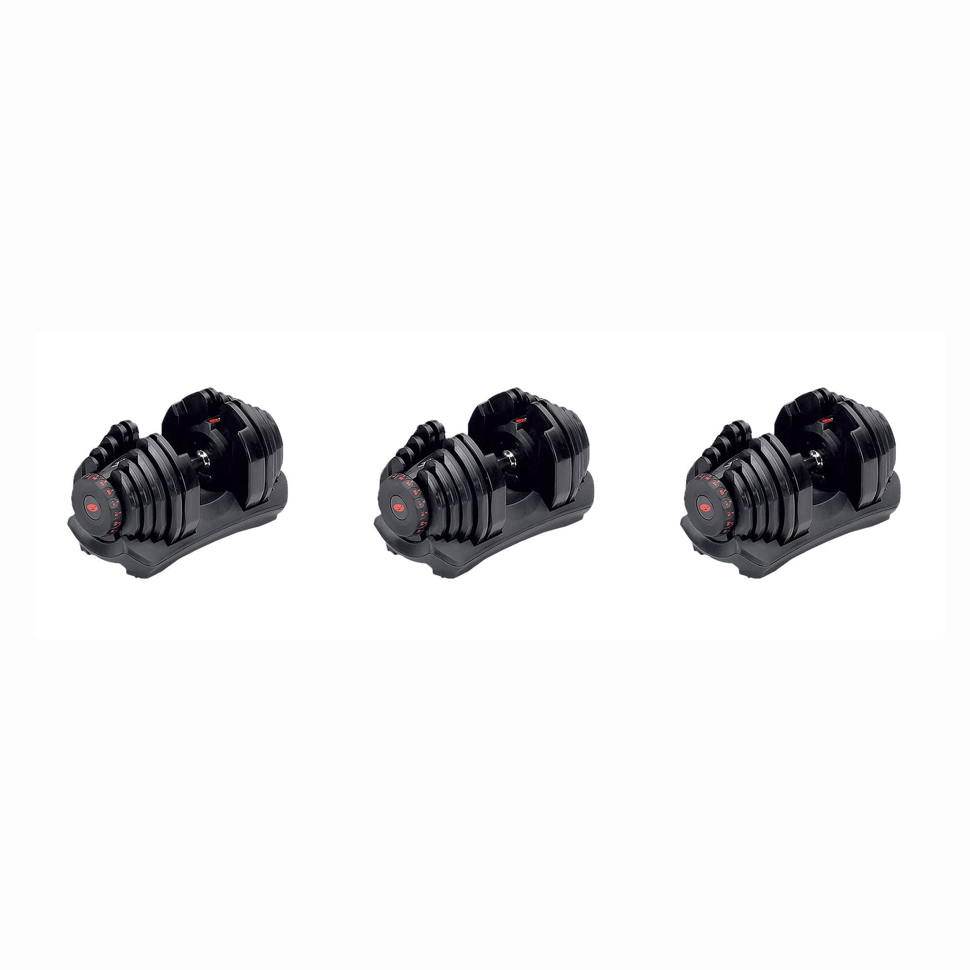 Bowflex SelectTech 1090 Adjustable Workout Exercise Dumbbell Weights (3 Pack)