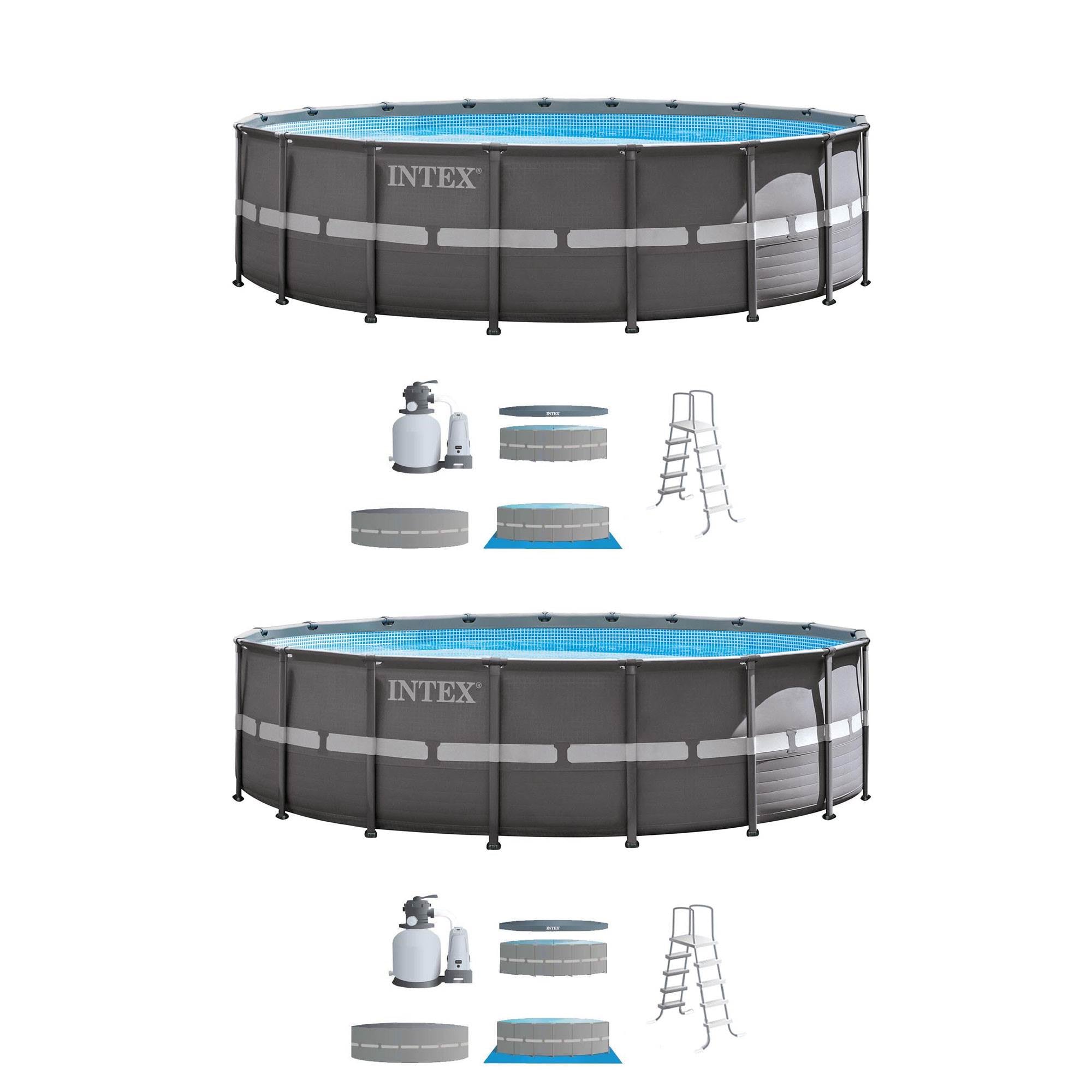 Intex 18' x 52" Ultra Frame Above Ground Swimming Pool & Filter Pump (2 Pack)