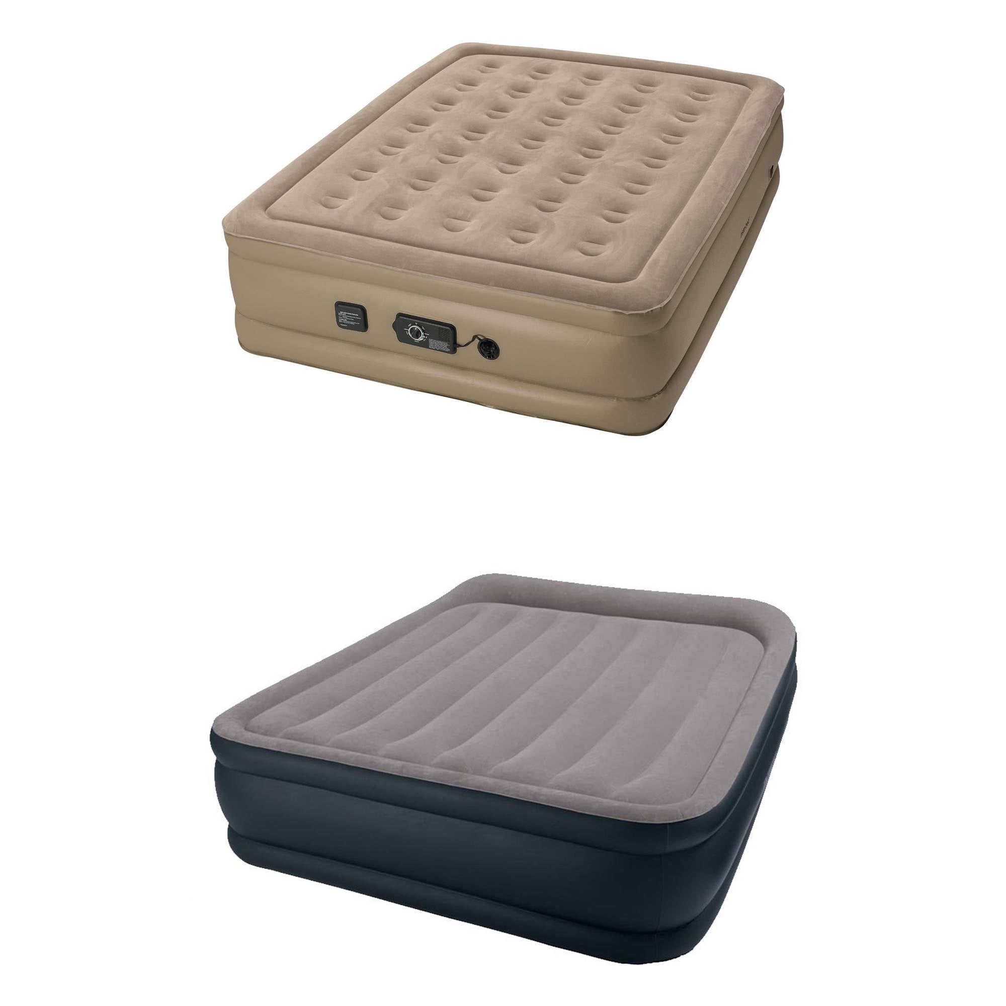 InstaBed Raised Queen Airbed w/ NeverFLAT Air Pump & Deluxe Pillow Rest Airbed