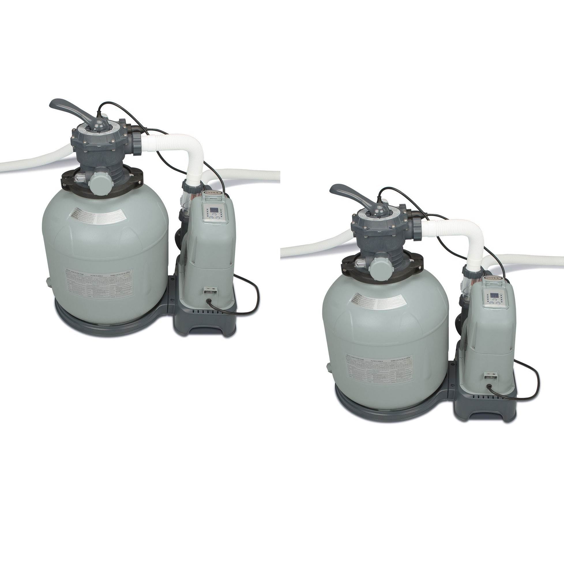 Intex Krystal Clear 2650 GPH Saltwater System & Sand Filter Pump (2 Pack)