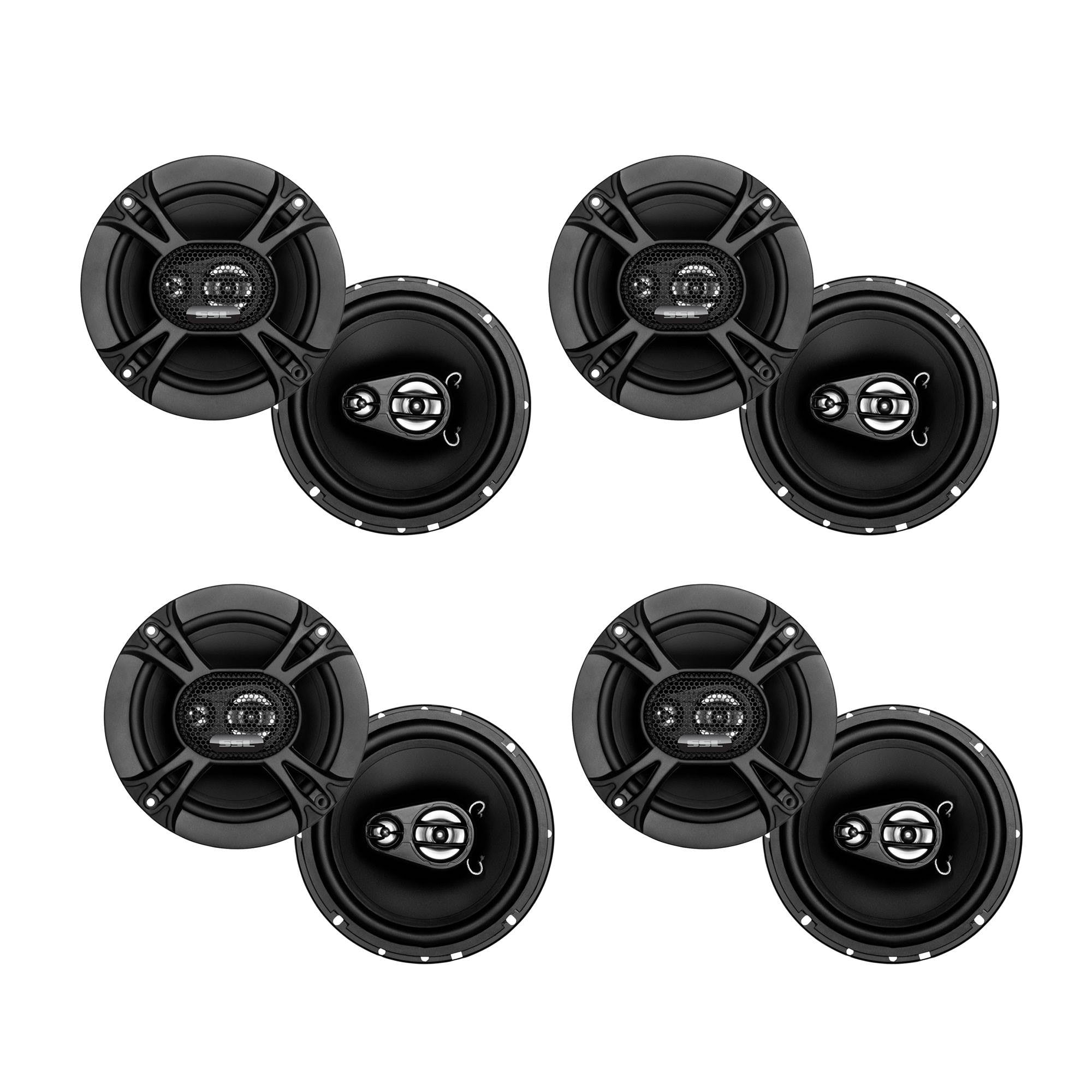 Soundstorm SSL 6.5 Inch 150W 3-Way Car Coaxial Audio Speakers Pair (4 Pack)
