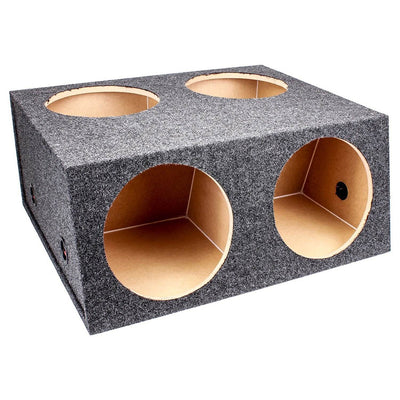 Q Power 4 Hole 12" Sealed Divided Subwoofer Box & 12" 1800W Subwoofer (4 Pack)