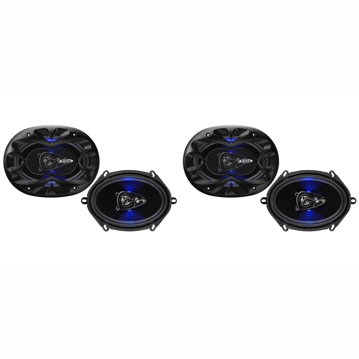 Boss Rage 4 Way 300W Full Range Mobile Audio/Video Speakers, Pair (2 Pack)