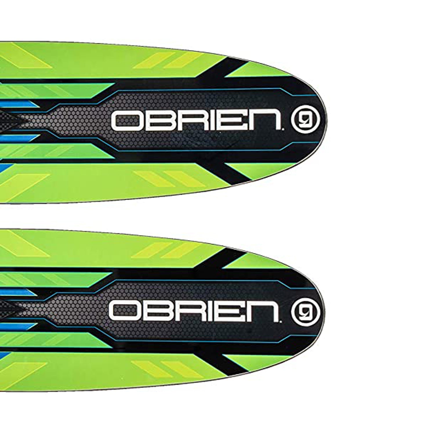 O'Brien 54 In Jr. Vortex Combo Water Skis for Shoe Size Kids 2 to Mens 7, Green - VMInnovations