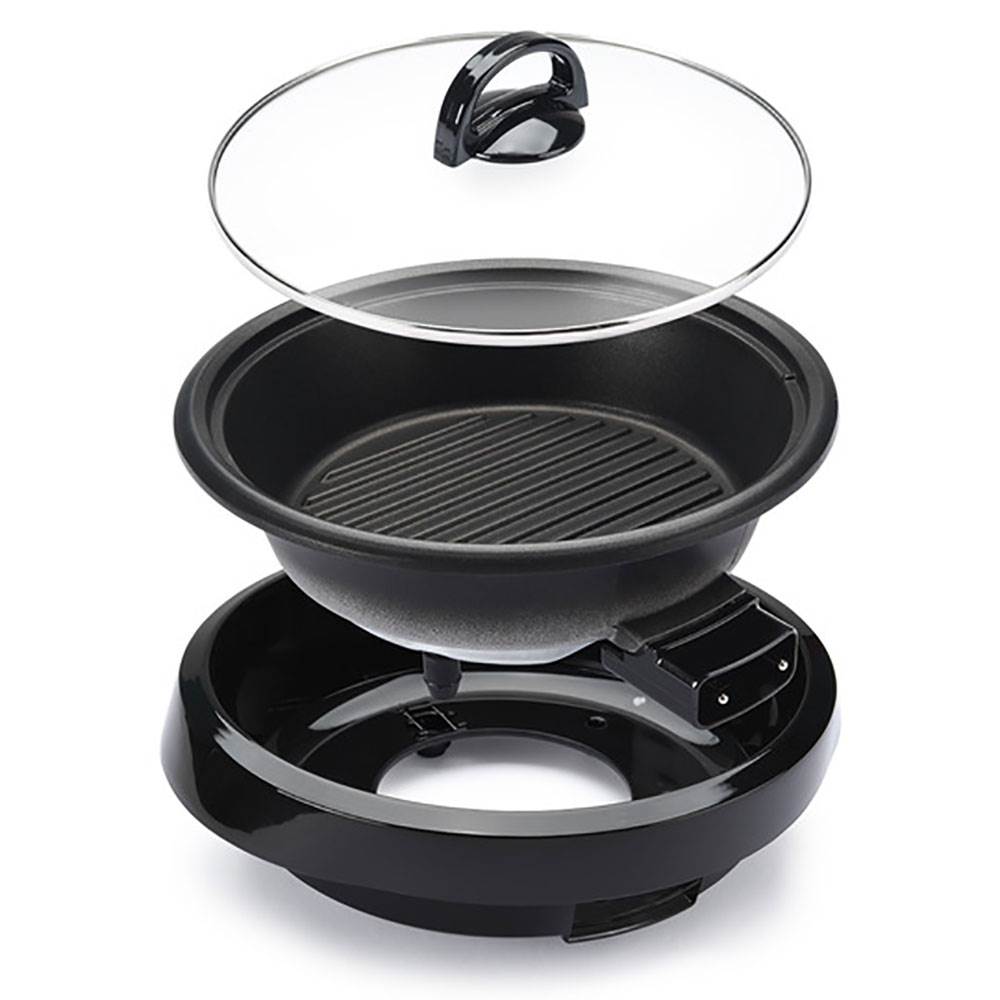 Aroma ASP 137B Grill Steamer Slow Cooker Nonstick 3 in 1 Grillet (Open Box)