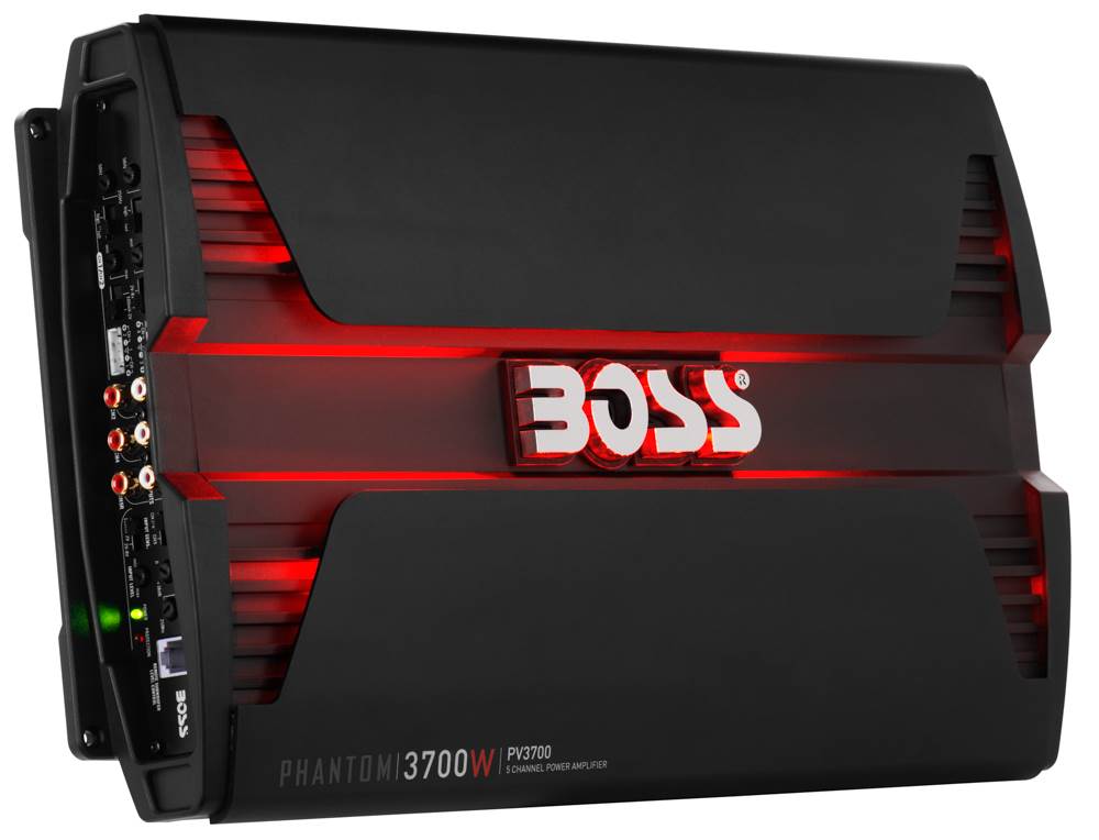 Boss 3700W 5 Channel Car Audio Amplifier & 12 Inch 2300 Watt Subwoofers (2 Pack)