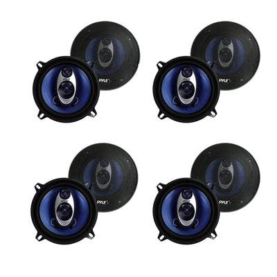 Pyle PL53BL 5.25" 200W Car Audio Triaxial Speakers Stereo Blue PAIR (4 Pack)