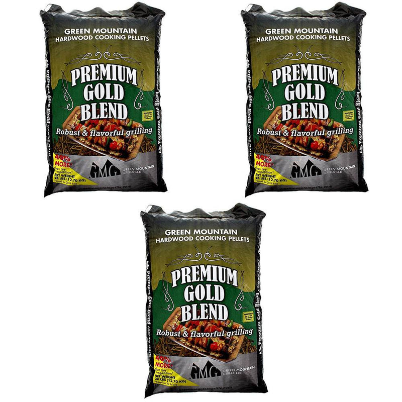 Green Mountain Grills Premium Gold Blend Pure Hardwood Grilling Pellets (3 Pack)