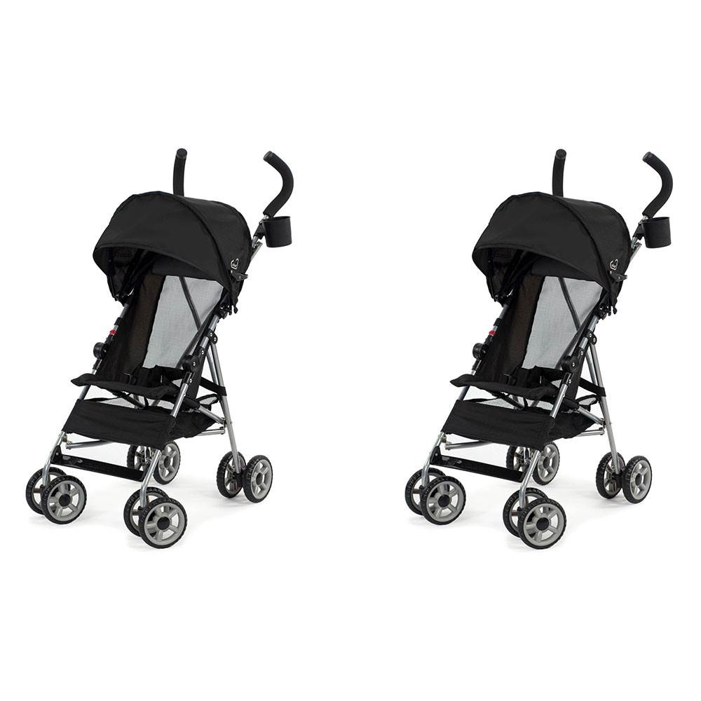 Kolcraft Cloud Lightweight Easy-Fold Umbrella Stroller, Black (2 Pack) - VMInnovations