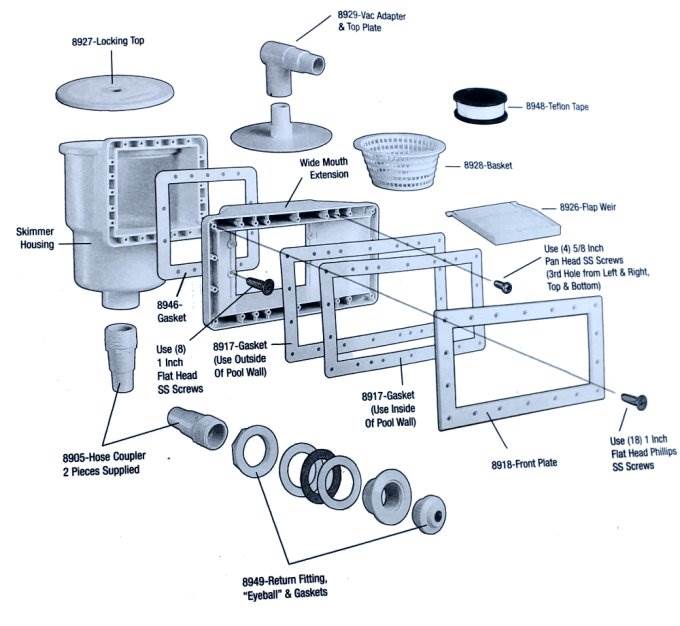 Intex 2800 GPH Sand Filter Pump & Hydro Tools ABS Through Wall Skimmer Kit - VMInnovations