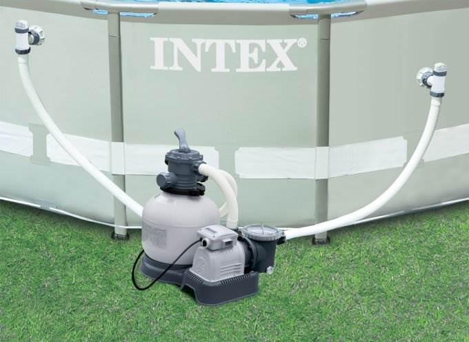 Intex 2800 GPH Sand Filter Pump & Hydro Tools ABS Through Wall Skimmer Kit - VMInnovations