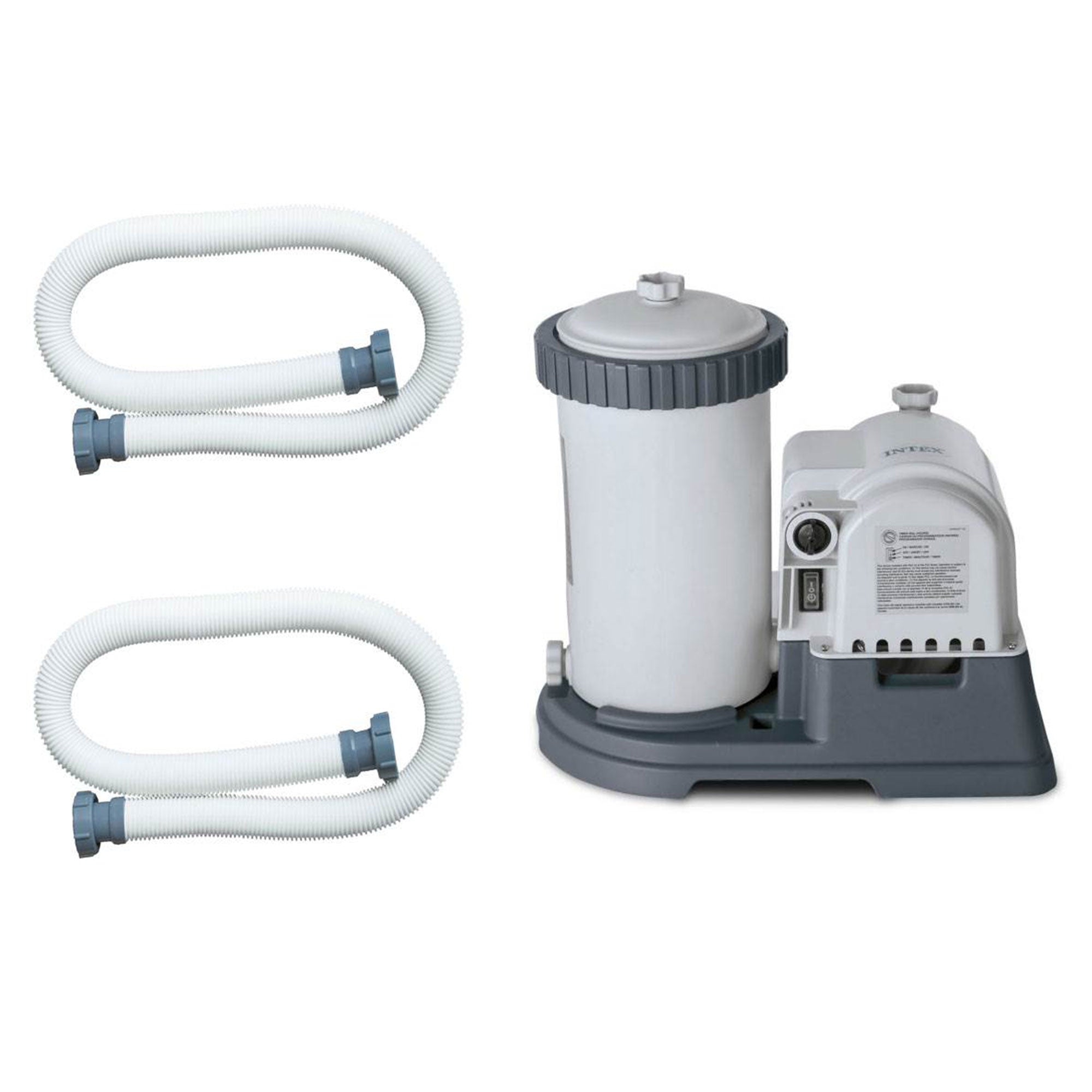 Intex Pool Pump Hose 59 Inch Long (2 Pack) & 2500 GPH Filter Cartridge Pump - VMInnovations