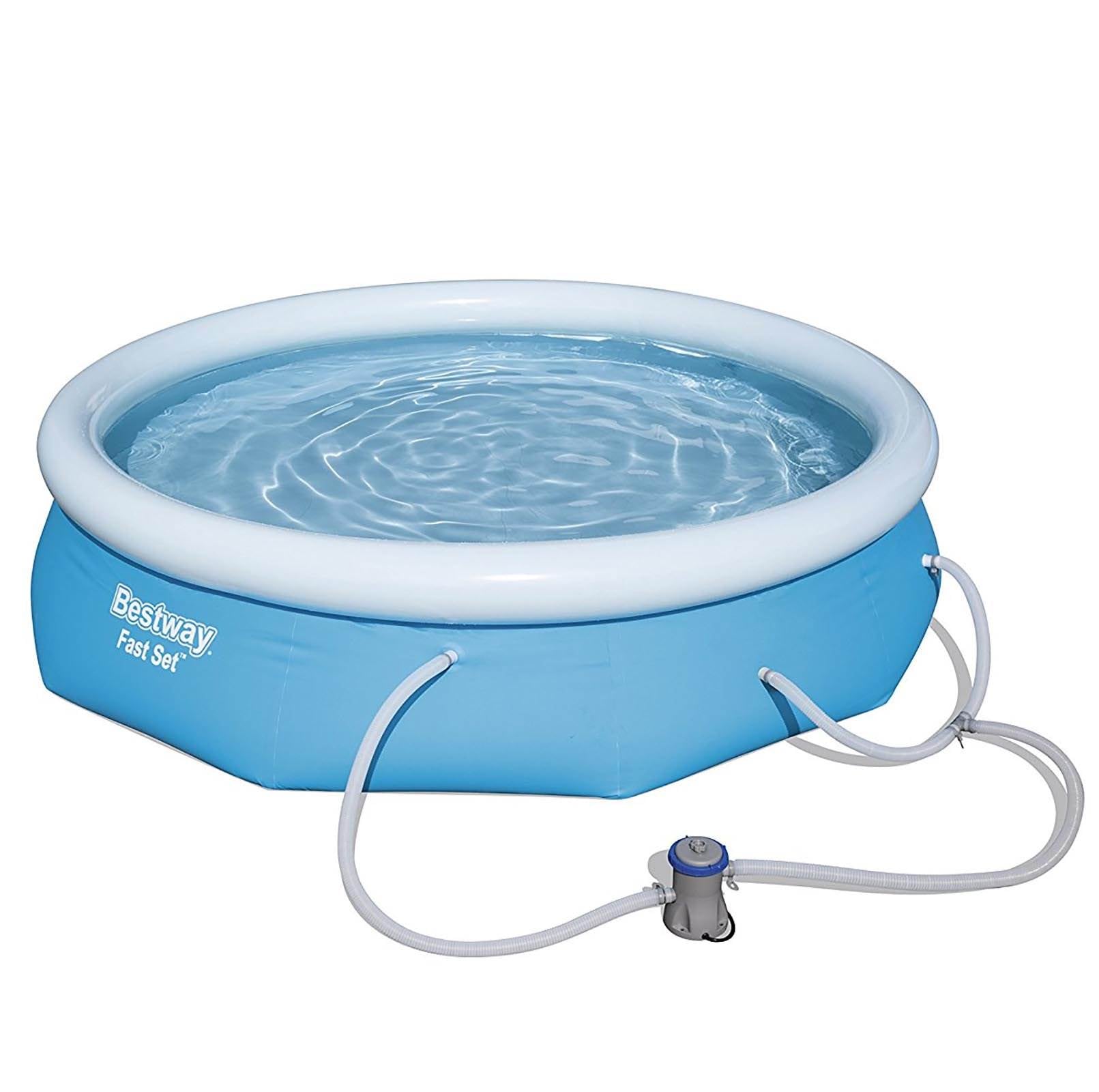 Bestway 10ft x 30in Fast Inflatable Above Ground Swimming Pool & Pump (2 Pack)