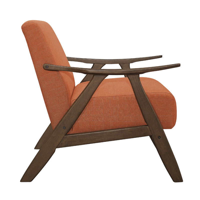 Lexicon Damala Collection Retro Wood Frame Accent Chair Seat, Orange (Open Box)