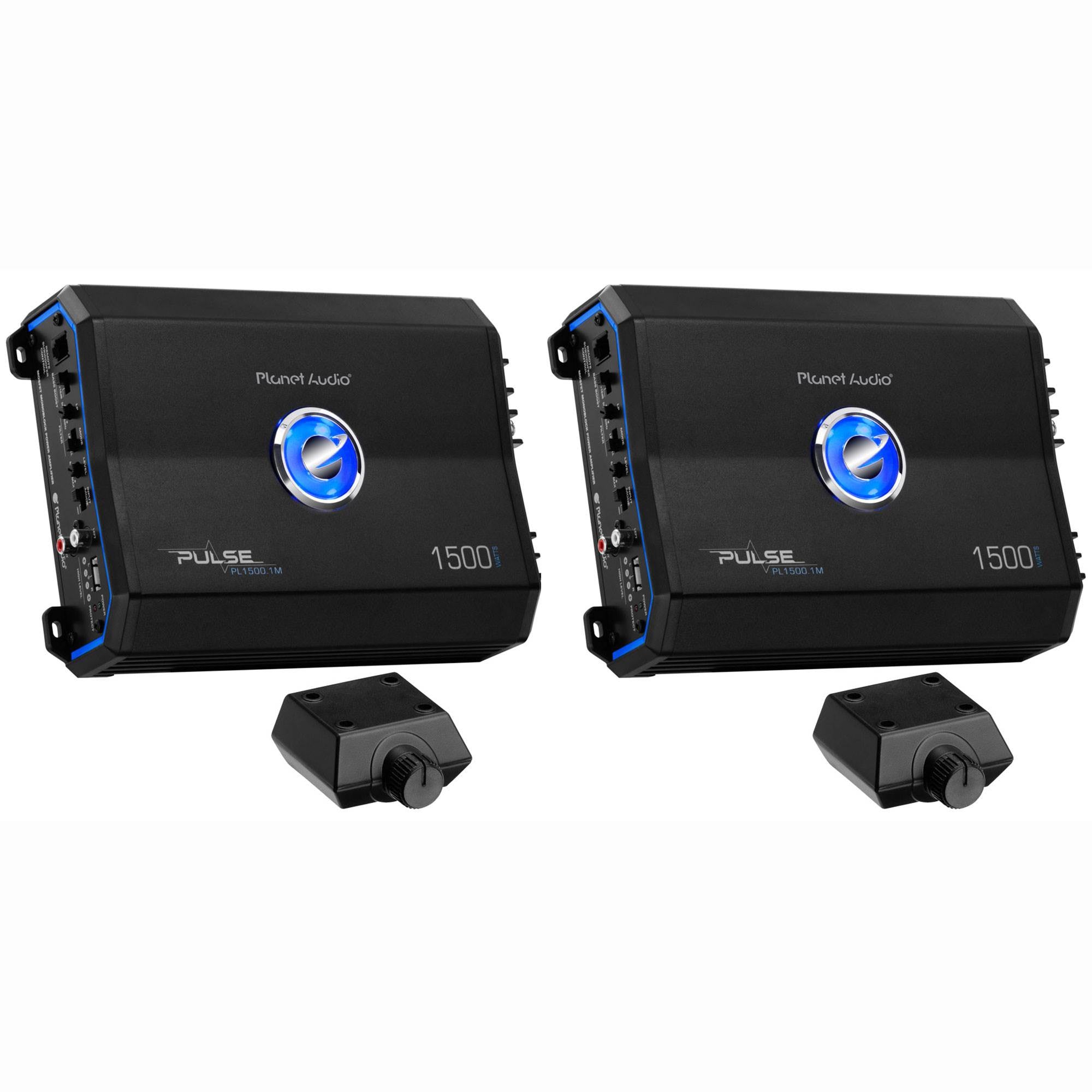 Planet Audio Pulse 1500W Monoblock Class AB Amplifier w/ Remote (2 Pack)