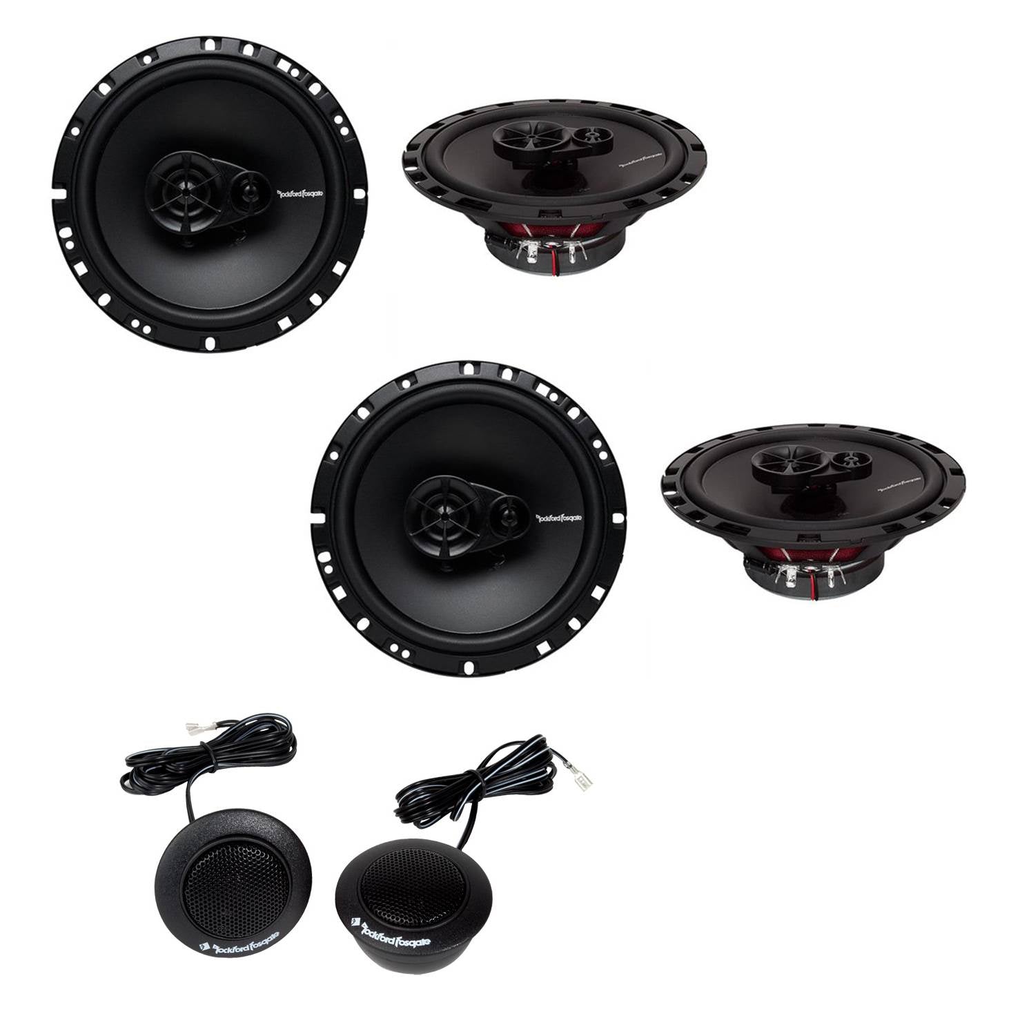 Rockford Fosgate 1" 80W Tweeter System (Pair) & 6.5" 90W 3 Way Speakers (2 Pair)
