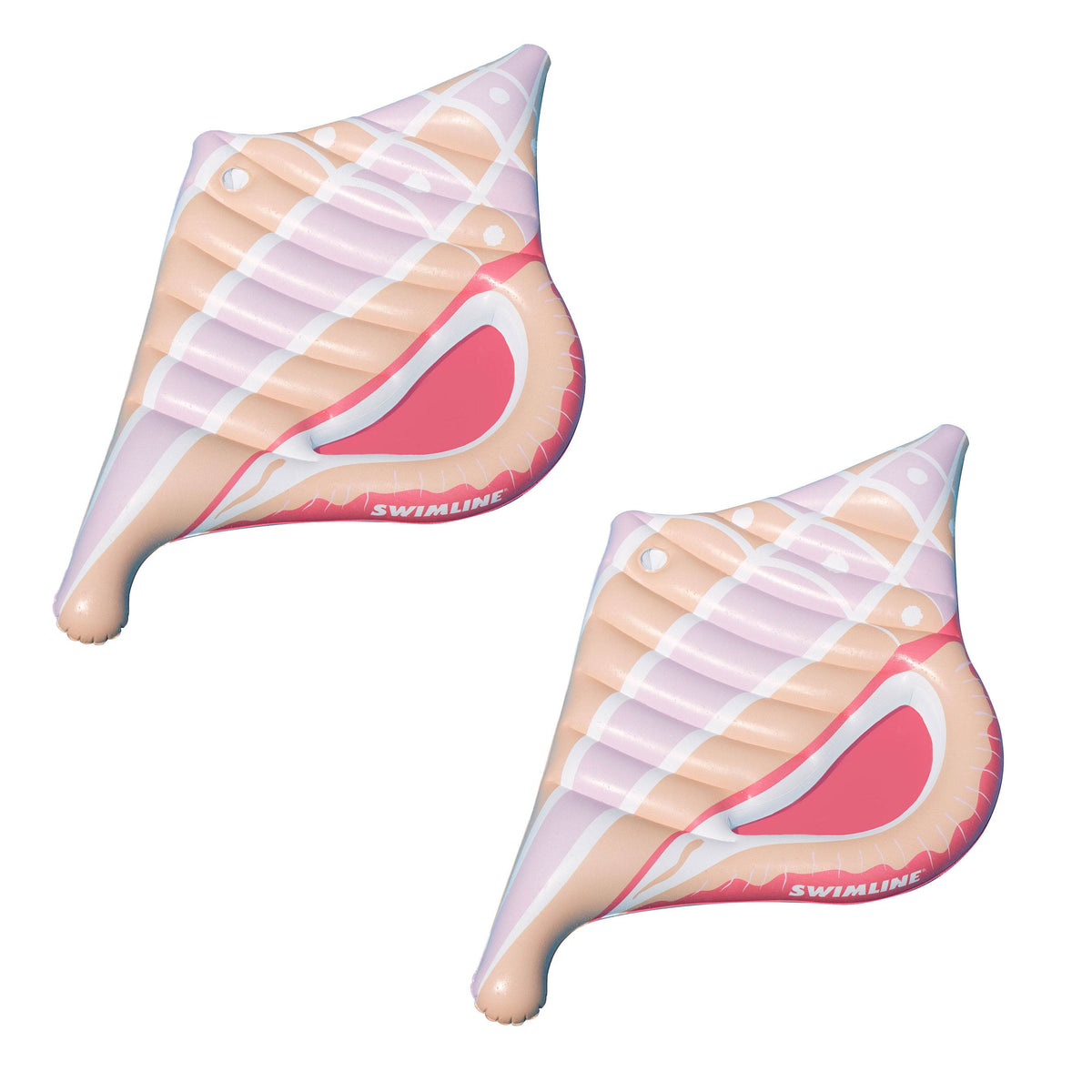 Swimline Inflatable Conch Floating Lounger Raft Mat for Swimming Pool (2 Pack)