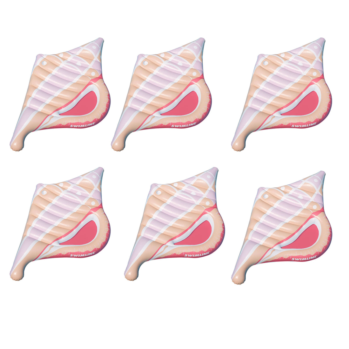 Swimline Inflatable Conch Floating Lounger Raft Mat for Swimming Pool (6 Pack)