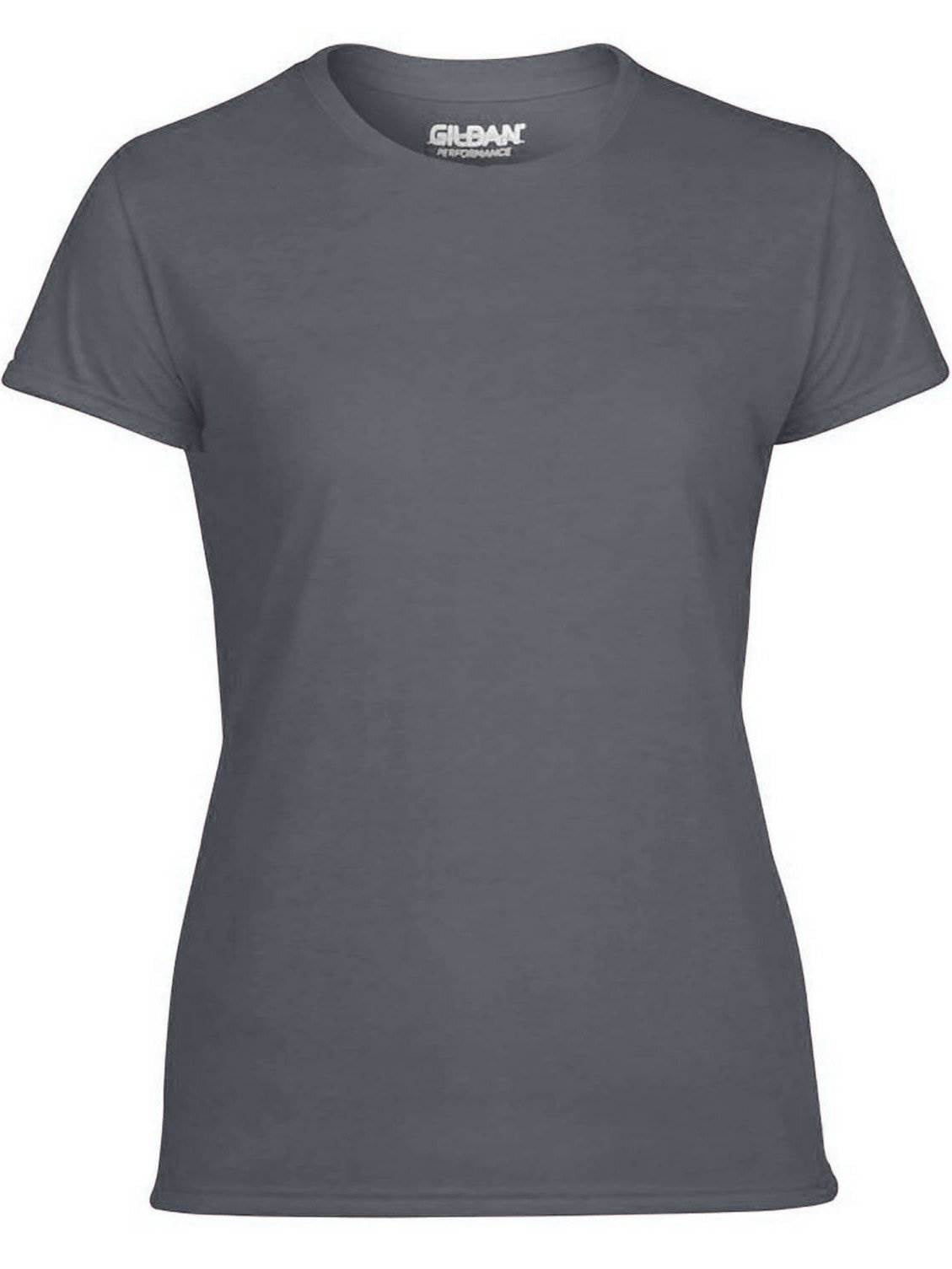 Gildan Missy Fit Womens Large Adult Performance T-Shirt, Charcoal (2 Pack)