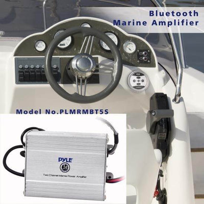 NEW Pyle Marine Bluetooth 600 Watt 2 Channel Waterproof Boat Amplifier (2 Pack)