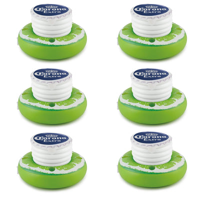 Corona 30" Inflatable Bottle Cap and Lime Floating Cooler w/Cup Holders (6 Pack)