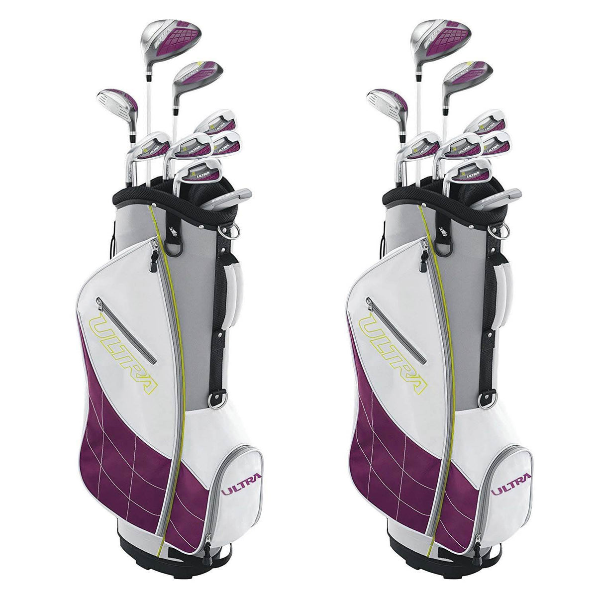 Wilson Ultra Womens Left Handed Super Long Golf Club Set with Cart Bag (2 Pack) - VMInnovations