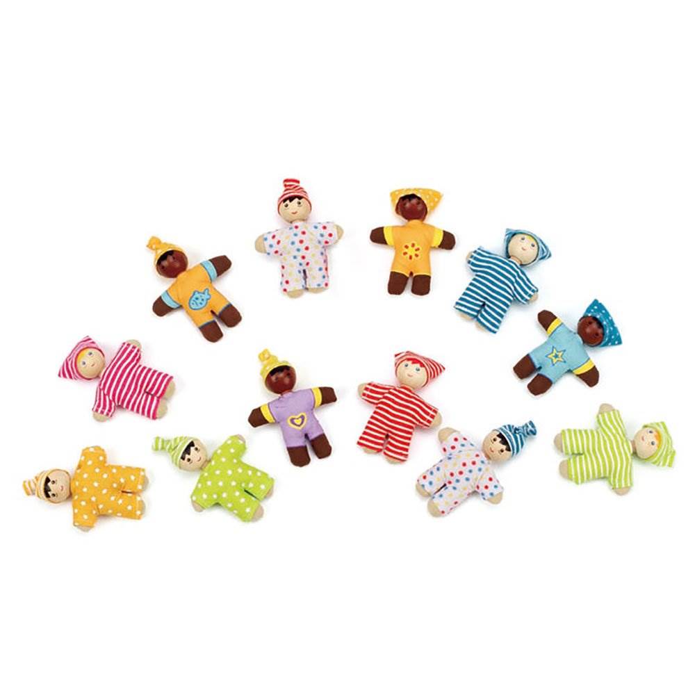 Hape Kids Happy Babies Toddler Pocket Pretend Play Fabric Doll Toy Set of 24