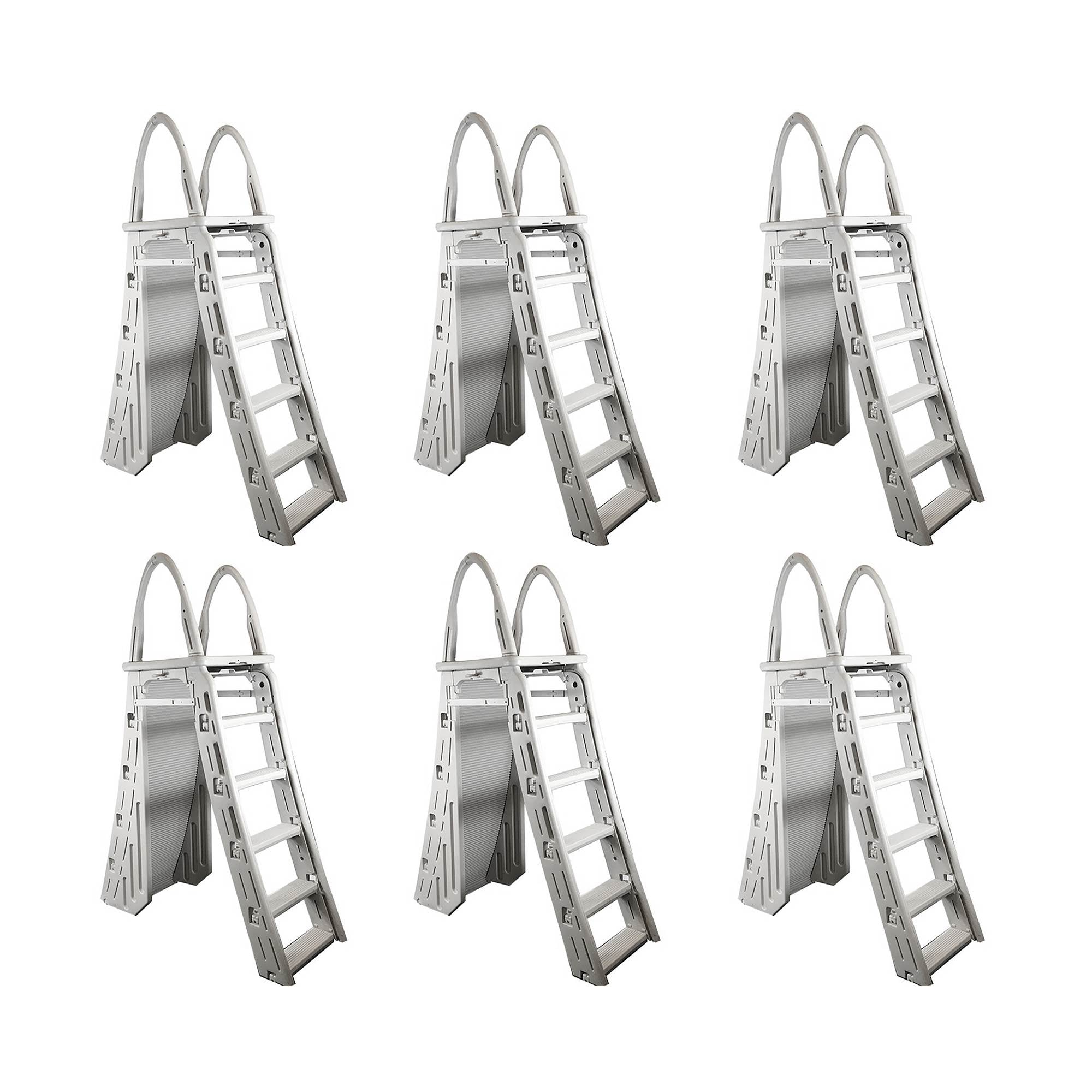 Confer Guard A-Frame Above Ground Swimming Pool Ladder for 48-56" Pools (6 Pack)