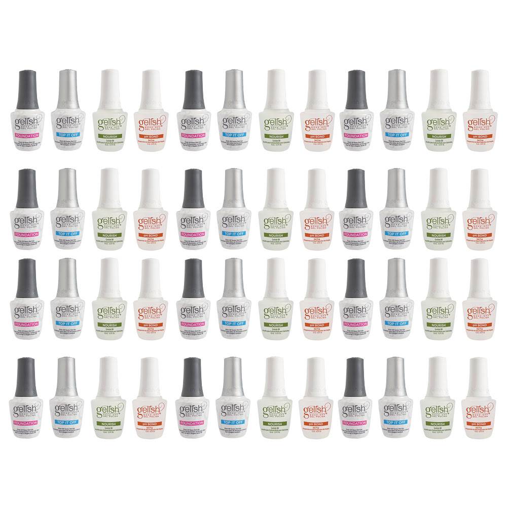 Gelish Fantastic 4 Essentials Collection Soak Off Gel Nail Polish Kit (12 Pack)