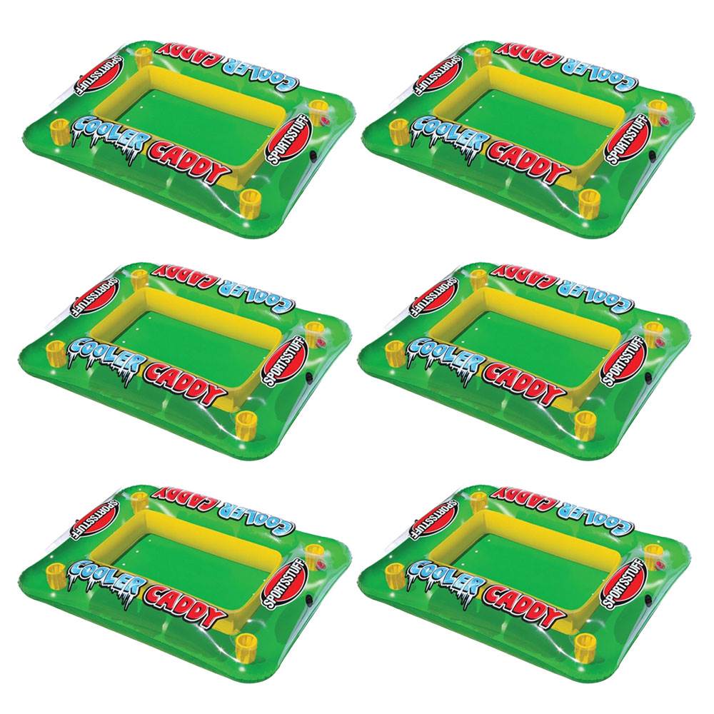 Airhead SPORTSSTUFF Inflatable Pool Lake Float Beverage Cooler Caddy (6 Pack)