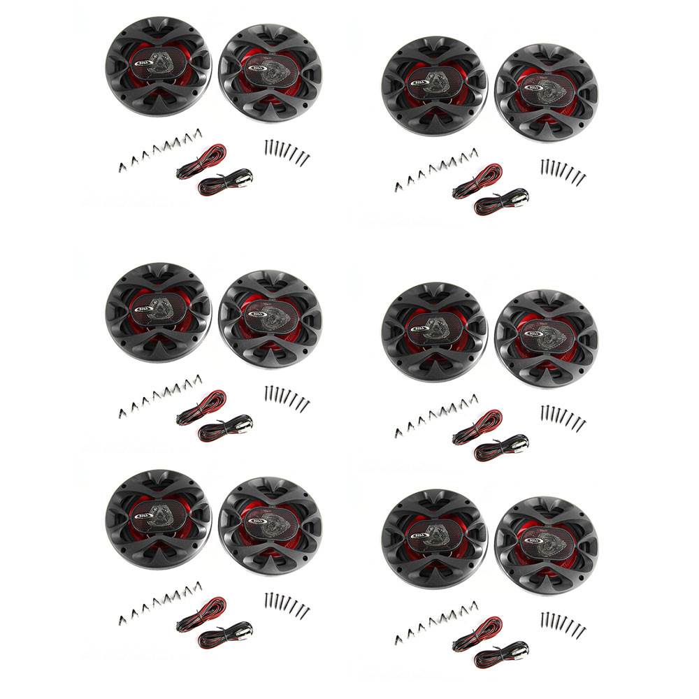 BOSS CH6520 CHAOS 6.5" 250W 2-Way Car Coaxial Audio Speakers Red (12 Pack)