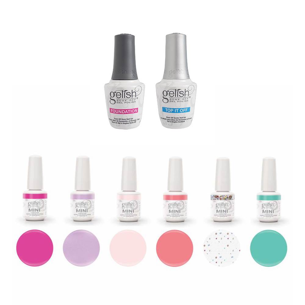 Gelish Mini Royal Temptations Soak-Off Gel Nail Polish Set & Base and Top Sealer