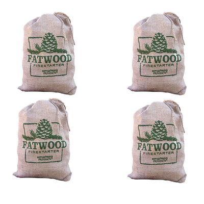 Betterwood Products Fatwood Firestarter 10 Pound Burlap Bag (4 Pack)