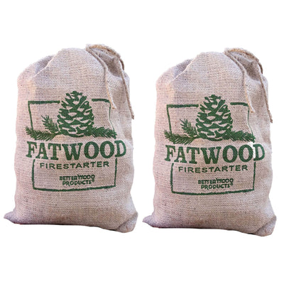 Betterwood Products Fatwood Firestarter 10 Pound Burlap Bag (2 Pack)