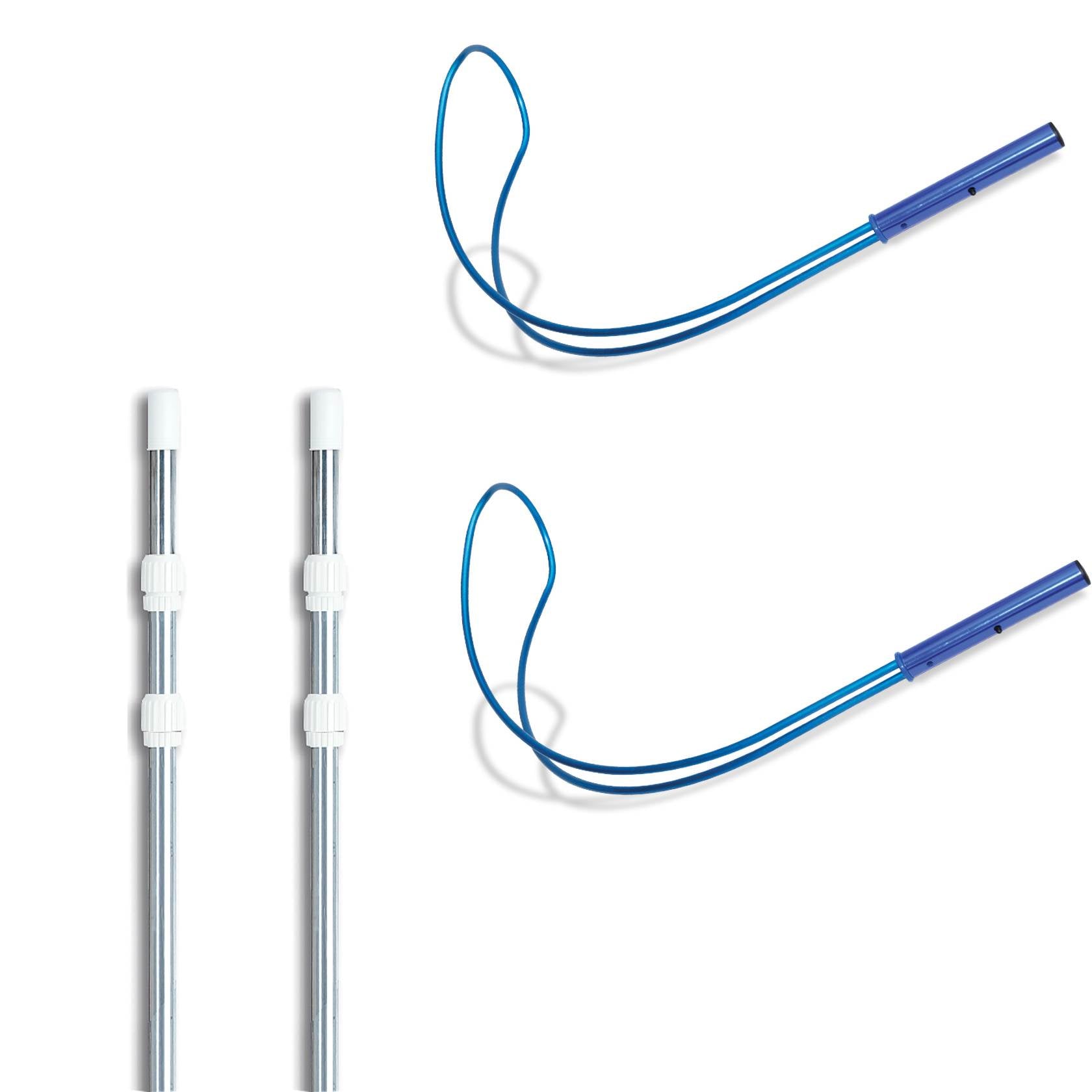 Swimline Swimming Pool Safety Hook (2 Pack) & Universal Telescopic Pole (2 Pack) - VMInnovations