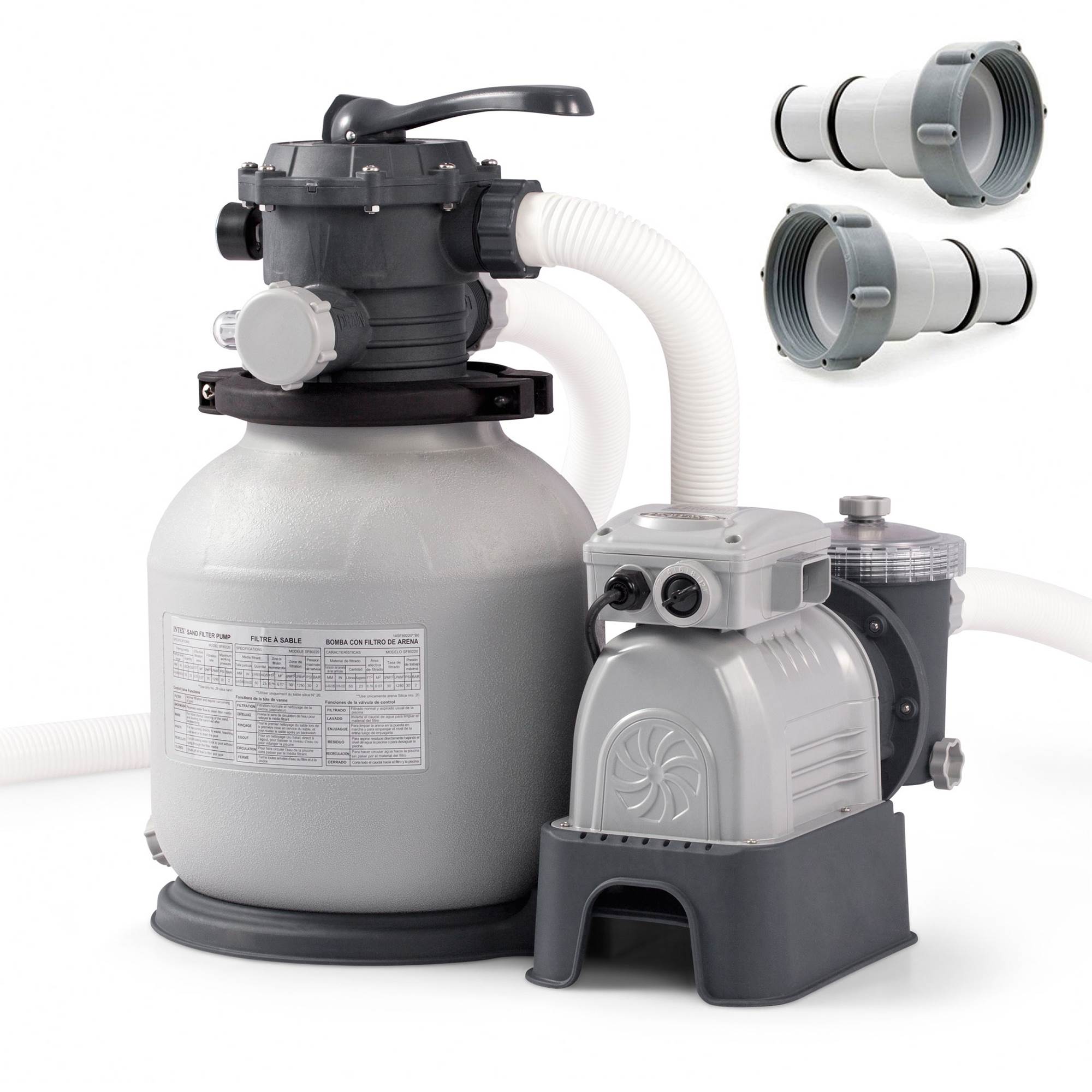 Intex Replacement Hose Adapter A (Pair) & Sand Filter Above Ground Pool Pump
