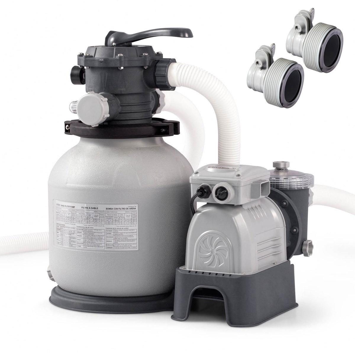 Intex Replacement Hose Adapter B (Pair) & Sand Filter Above Ground Pool Pump