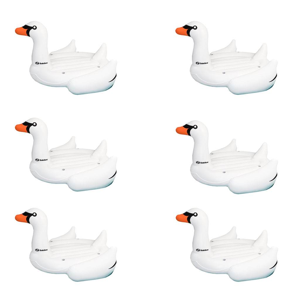 Swimline Giant 105" Inflatable Mega Swan Ride-On Swimming Pool Float (6 Pack)
